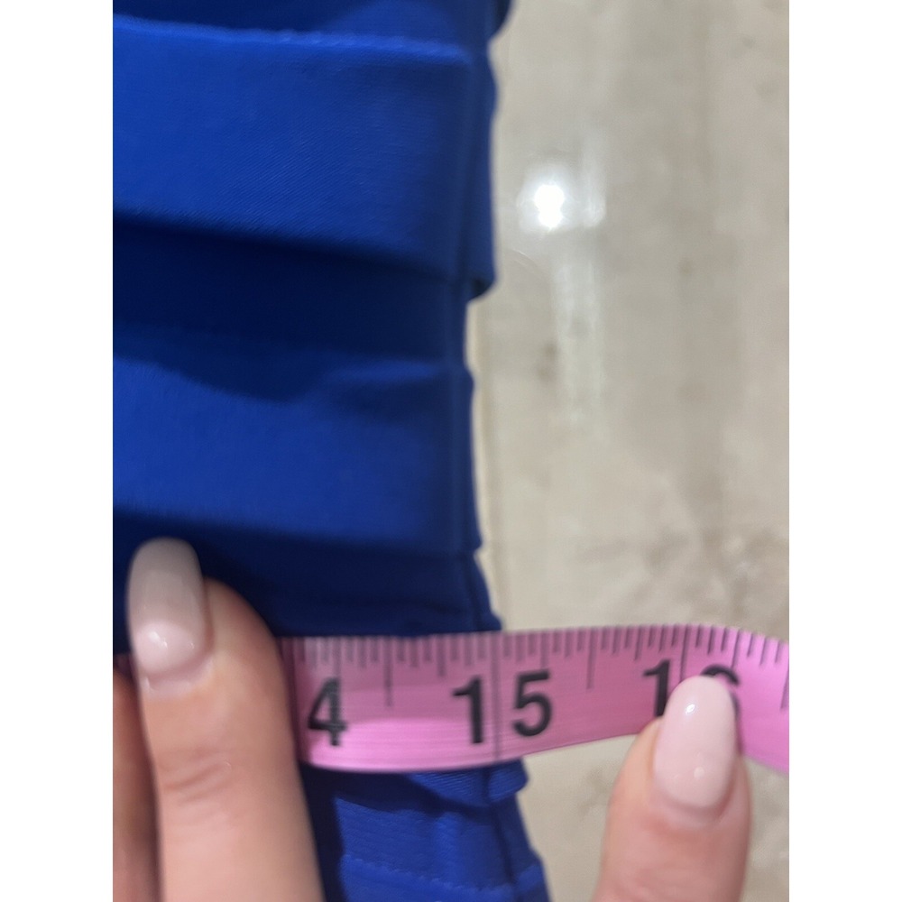 Cache Blue Thick Stretch Bandage Dress 2 Cap Sleeve Bodycon Cocktail V-Neck - Picture 6 of 12